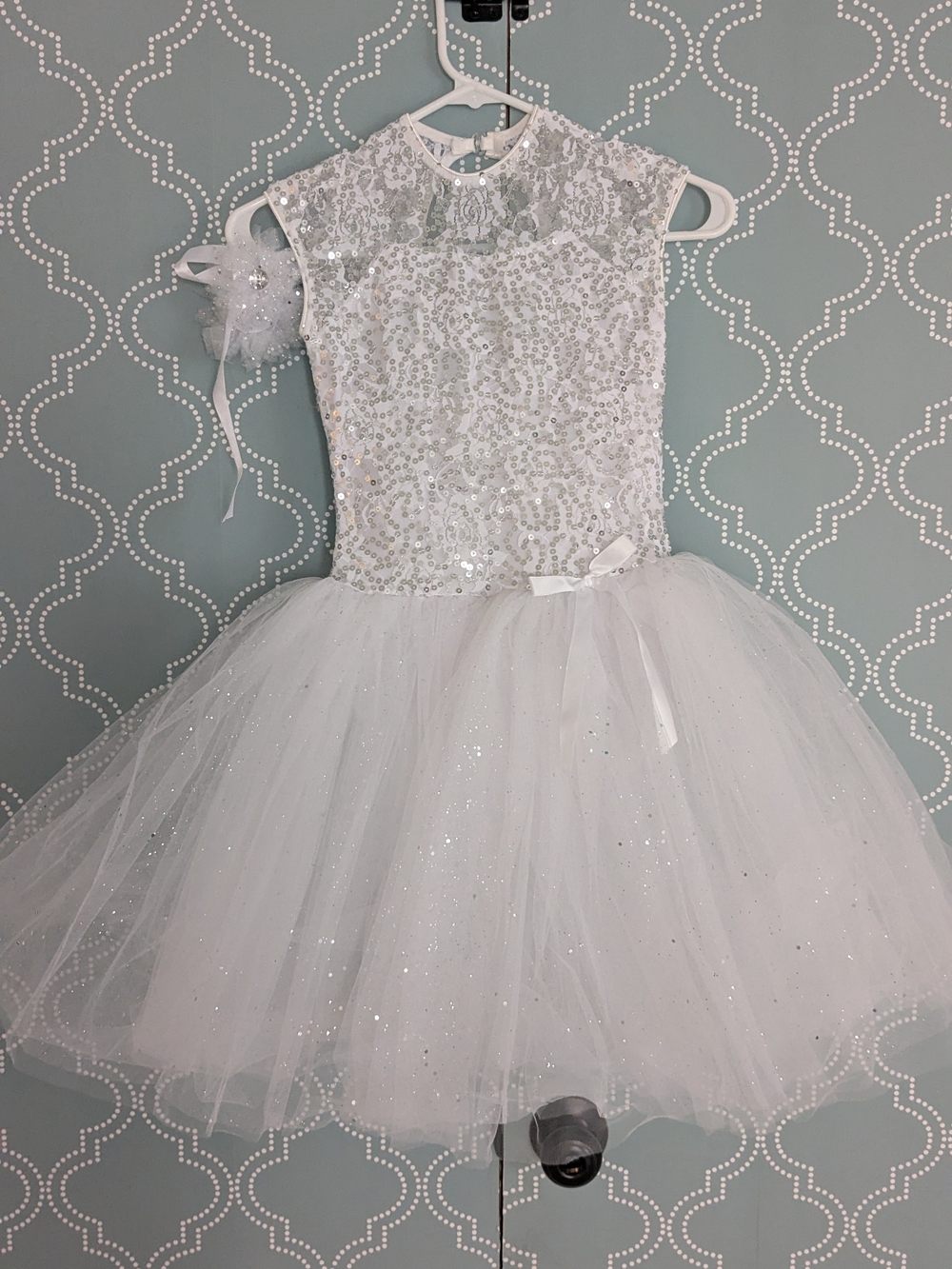 Weissman White Sequin Tulle Party Dress for Girls
